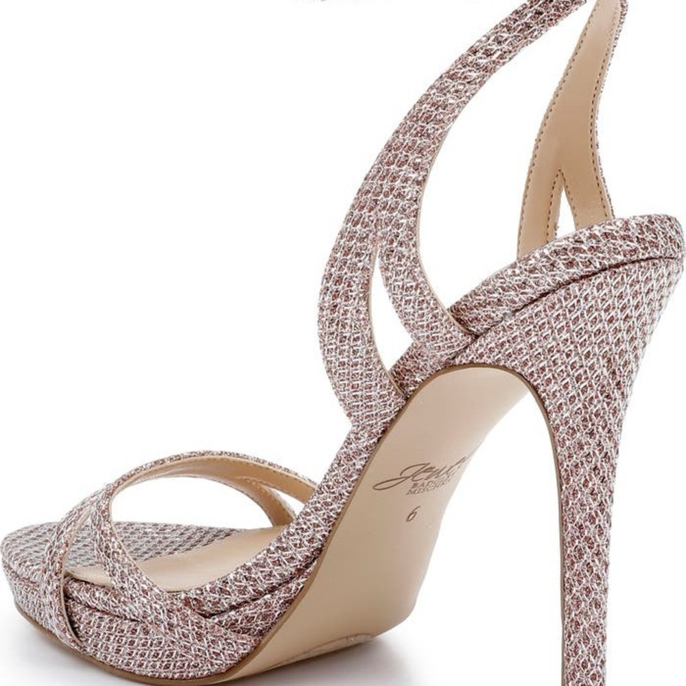 Jewel Badgley Mischka Pink Crystal Embellished Ankle-Strap Heels - Picture 2 of 16